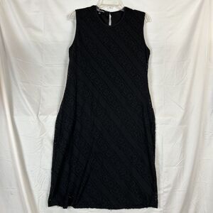 Wild Meadow Fit & Flare Dress Women's XL Dark Minimalist Goth Lounge Black Lace